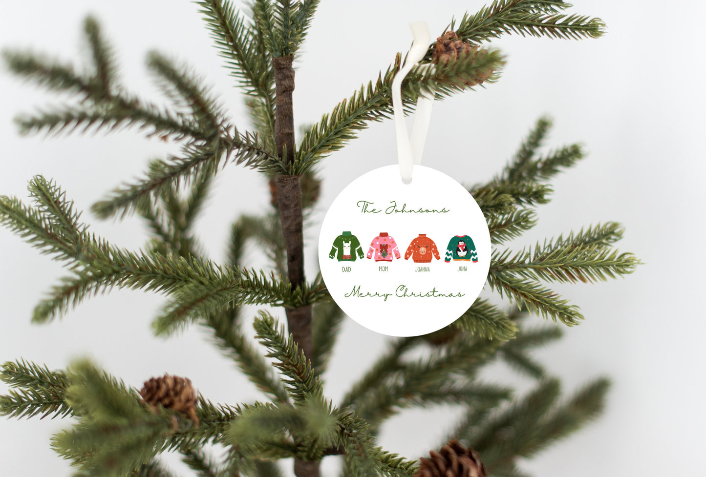 Personalized Family Christmas Ornament - Choose Between 2-10 People