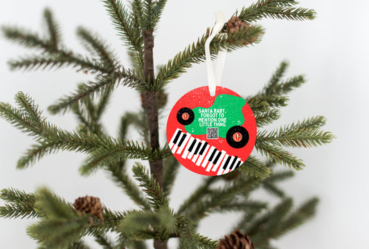 Santa Baby - QR Codes Plays Music - Christmas Music 1/8" Ornament - FREE SHIPPING! Buy 3 Ornaments Get 10% Off, Buy 5 Ornaments Get 20% Off, Buy 10 Ornaments Get 30% Off! Discounts Applied Automatically At Checkout