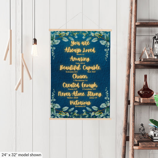 Bible Verses - Always Loved & More - Hanging Canvas - PRICE INCLUDES FREE SHIPPING