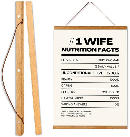 # 1 Wife Nutrition Facts - Hanging Canvas - Price Includes Free Shipping